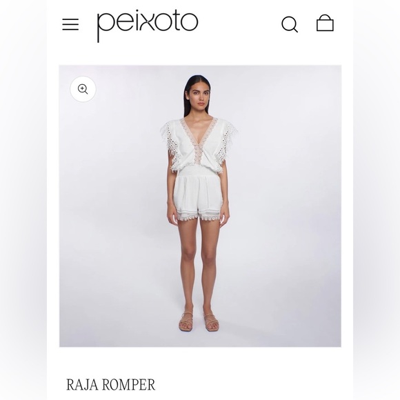Peixoto Pants - NEW With Tags Sz Medium Peixoto Raja Lace-Trimmed White Romper